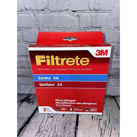 Lot Of 2 New 3M Filtrete Vacuum Bag For Eureka / Sanitaire AA  Micro Allergen - Picture 1 of 2